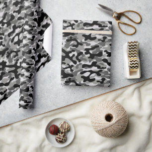 Tarnung in Schwarz und Grau  Geschenkpapier