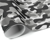 Tarnung in Schwarz und Grau  Geschenkpapier (Rolleneckpunkt)