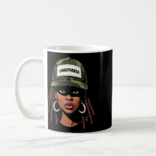 Tarnung Juneteenth Unbesorgt Schwarzes Mädchen Loc Kaffeetasse
