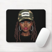 Tarnung Juneteenth Unbesorgt Schwarzes Mädchen Loc Mousepad (Mit Mouse)