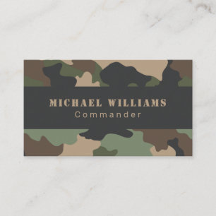Tarnung Khaki Beige Schwarz Woodland Camo Militär Visitenkarte