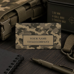 Tarnung Khaki Schwarz Firmenname Visitenkarte