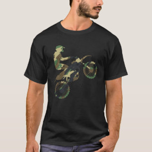 Tarnung Motocross Motorrad verschmutzt T-Shirt