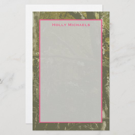 Tarnung u. Rosa-personalisiertes Briefpapier (Vorne/Hinten)