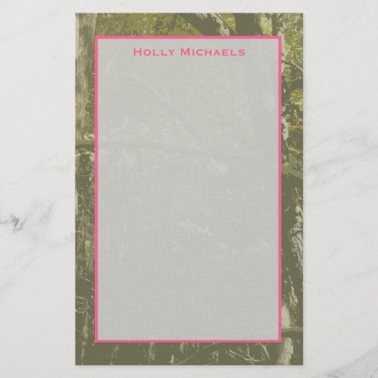 Tarnung u. Rosa-personalisiertes Briefpapier (Vorderseite)