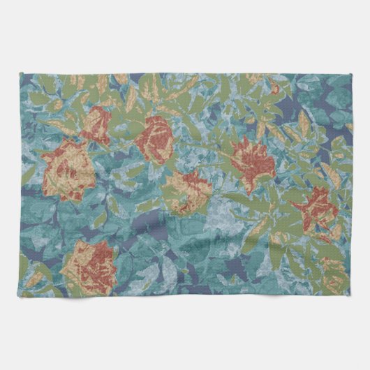 Tarnung und Blumen Geschirrtuch (Horizontal)