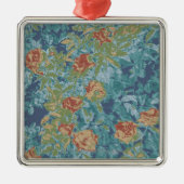 Tarnung und Blumen Silbernes Ornament (Vorne)