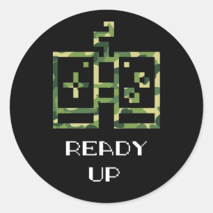 Tarnung Videospiel-Controller Bereit Gamer Runder Aufkleber