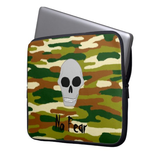 Tarnungs-Braun-und Grüntöne-Schädel stellen keine Laptopschutzhülle (Vorderseite Links)