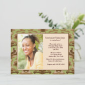 Tarnungs-Brown-Foto-Einladung Einladung (Stehend Vorderseite)