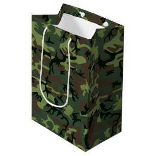 Tarnungs-Camouflage-Grün-Brown-Muster Mittlere Geschenktüte