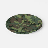 Tarnungs-Camouflage-Grün-Brown-Muster Pappteller (Schrägansicht)