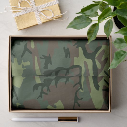 Tarnungs-Camouflage-Grün-Brown-Muster Seidenpapier (Geschenk)