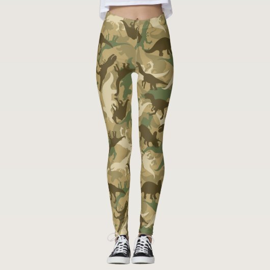 Tarnungs-Dinosaurier-Druck-Leggings Leggings (Vorderseite)