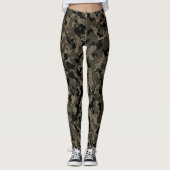 Tarnungs-großes Camouflage-Safari-Grün-Schwarzes Leggings (Vorderseite)
