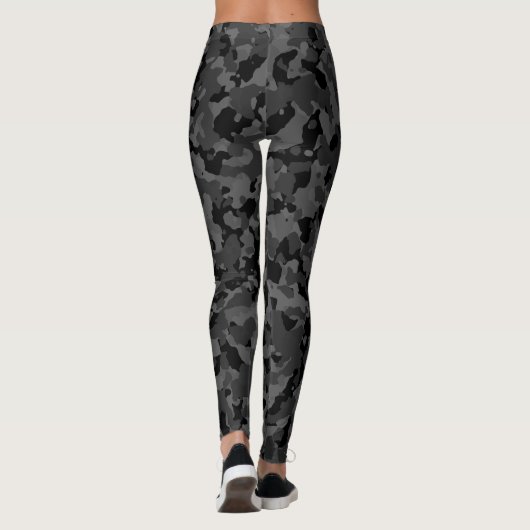 Tarnungs-großes Camouflage-Schwarz-Grau Leggings (Rückseite)