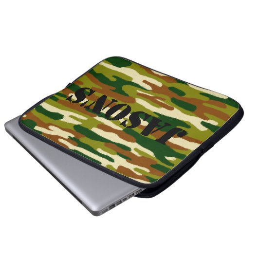 Tarnungs-individueller Name Laptopschutzhülle (Vorne Knopf)