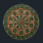 Tarnungs-Jäger-Grün-Orange Dartscheibe<br><div class="desc">Dieser Jagd themed Dartboard hat ein grünes und braunes Camouflagemuster und wechselnden Schatten der Orange. Dieses ist ein großes Spielbrett für Outdoorsmen,  Jäger und Männer mit Tarnung-themenorientierten Mannhöhlen. Sehen Sie mehr Schwankungen unseres Speichers!</div>