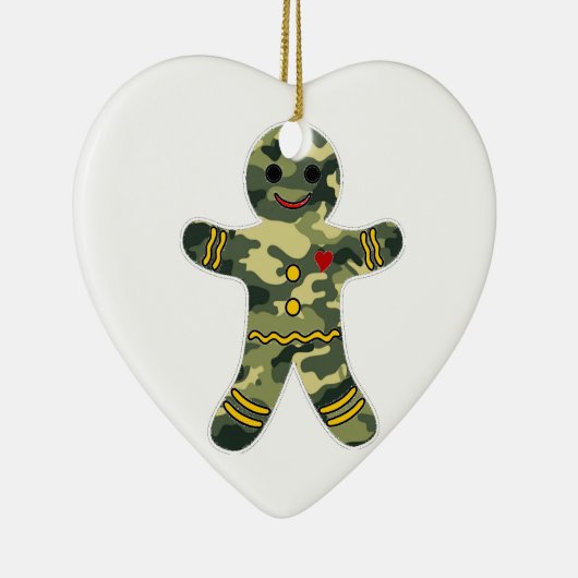 Tarnungs-Lebkuchen-Mann Keramik Ornament (Rechts)