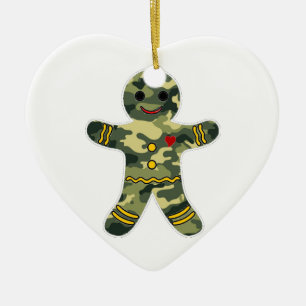 Tarnungs-Lebkuchen-Mann Keramik Ornament