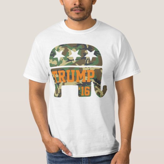 Tarnungs-Republikaner-Elefant des Trumpf-2016 T-Shirt (Vorderseite)
