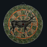 Tarnungs-Rotwild-Jäger Dartscheibe<br><div class="desc">Dieser Jagd themenorientierte Dartboard hat ein Bild Rotwild/des Rens,  das mit den großen Geweihen braun ist. Er hat auch ein grünes und braunes Camouflagemuster und wechselnden Schatten der Orange. Dieses ist ein großes Spielbrett für Outdoorsmen,  Jäger und Männer mit Tarnung-themenorientierten Mannhöhlen. Sehen Sie mehr Schwankungen unseres Speichers!</div>