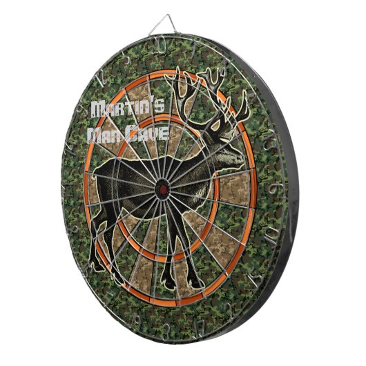 Tarnungs-Rotwild-Jäger-Mann-Höhle Dartscheibe (Vorderseite rechts)