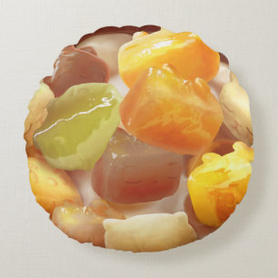 Taro Ball Dessert Illustration Rundes Kissen