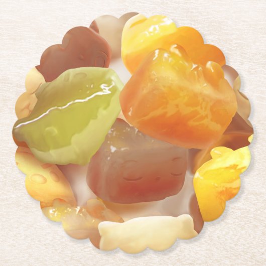 Taro Ball Dessert Illustration Untersetzer (Vorderseite)