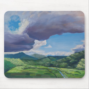 Taro Fields Hanalei Hawaii Ölgemälde Mousepad