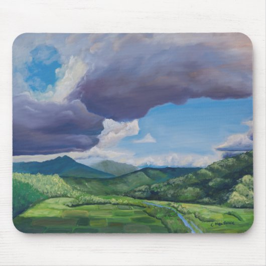 Taro Fields Hanalei Hawaii Ölgemälde Mousepad (Vorne)