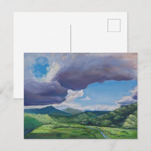 Taro Fields Hanalei Hawaii Ölgemälde Postkarte (Vorne/Hinten)