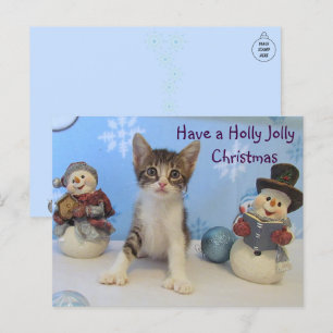 Taromina the Cat - Holly Jolly Christmas Postkarte