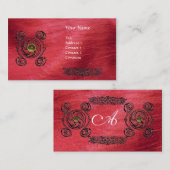 TAROT 2 Monogramm Rote Seide Visitenkarte (Vorne/Hinten)