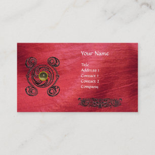 TAROT 2 Monogramm Rote Seide Visitenkarte