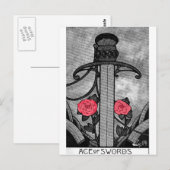 Tarot ACE von SCHWERTERN Postkarte (Vorne/Hinten)