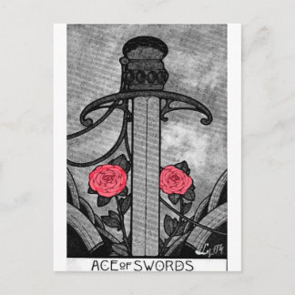 Tarot ACE von SCHWERTERN Postkarte