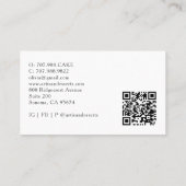 Tarot Artisan Bäcker Dessert Catering QR Code Pink Visitenkarte (Rückseite)