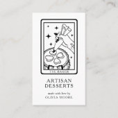 Tarot Artisan Bäcker Dessert Catering QR Code Pink Visitenkarte (Vorderseite)