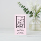 Tarot Artisan Baker Dessert Caterer QR Code Pink Visitenkarte (Stehend Vorderseite)