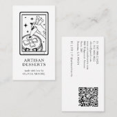 Tarot Artisan Baker Dessert Caterer QR Code Visitenkarte (Vorne/Hinten)
