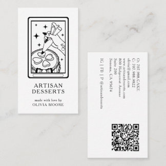 Tarot Artisan Baker Dessert Caterer QR Code Visitenkarte
