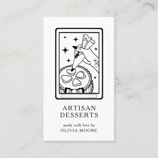 Tarot Artisan Baker Dessert Caterer QR Code Visitenkarte (Vorderseite)