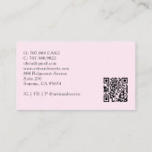 Tarot Artisan Baker Dessert Catering QR Code Pink Visitenkarte (Rückseite)