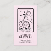Tarot Artisan Baker Dessert Catering QR Code Pink Visitenkarte (Vorderseite)