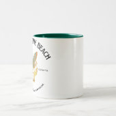 Tarot at the beach Halloween Zweifarbige Tasse (Mittel)