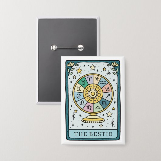 Tarot Baby Dusche Bester Freund Button (Vorderseite/Rückseite)