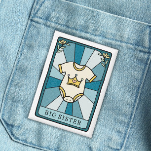 Tarot Baby Dusche Big Sister Button