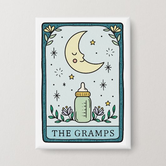 Tarot Baby Dusche Großvater Button (Vorderseite)