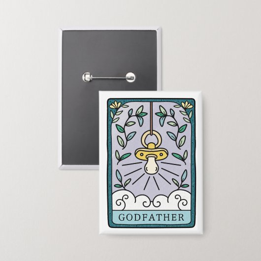 Tarot Baby Dusche Pate Button (Vorderseite/Rückseite)